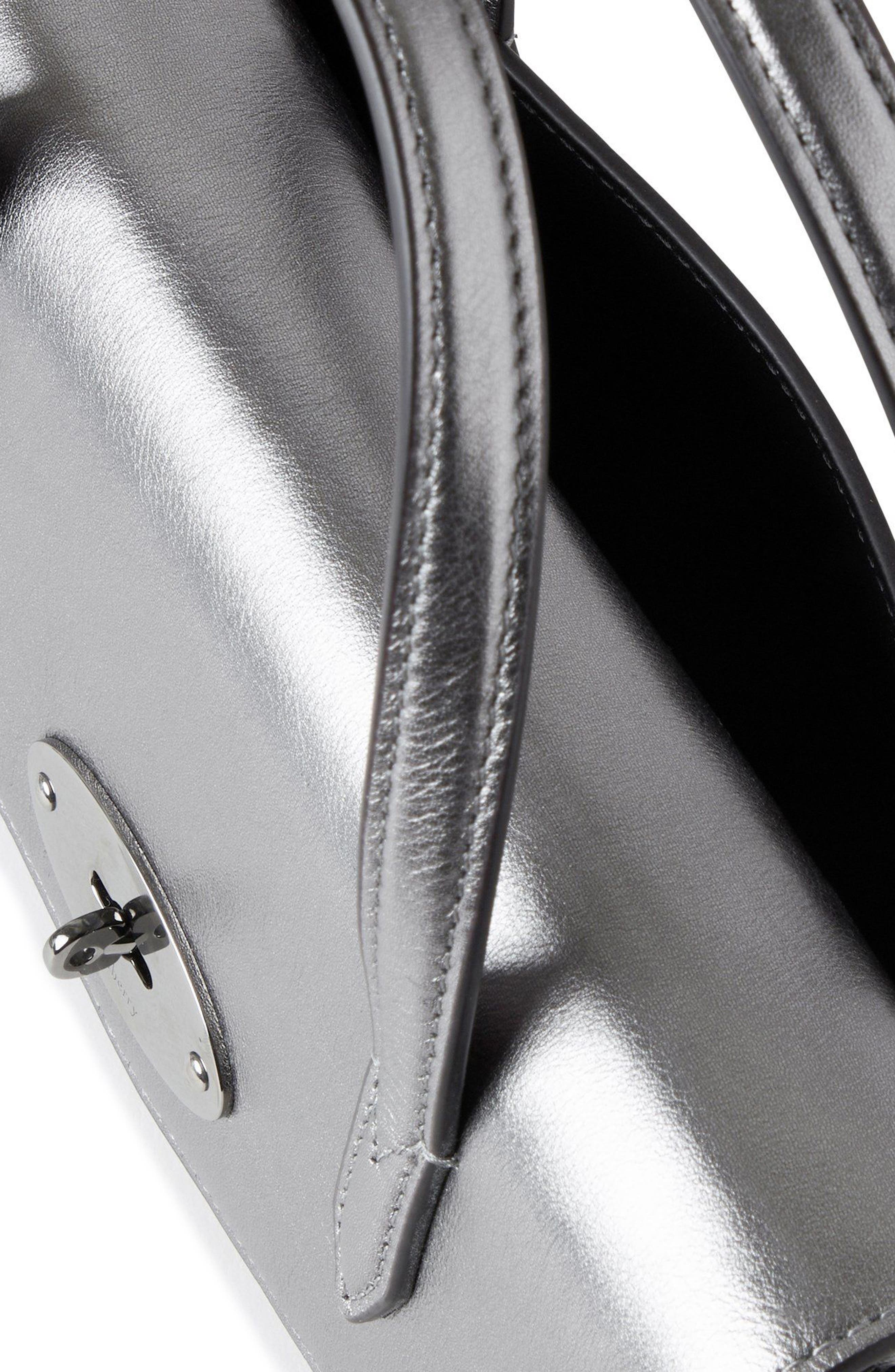 Mulberry Small Darley Metallic Leather Top Handle Bag, Alternate, color, 