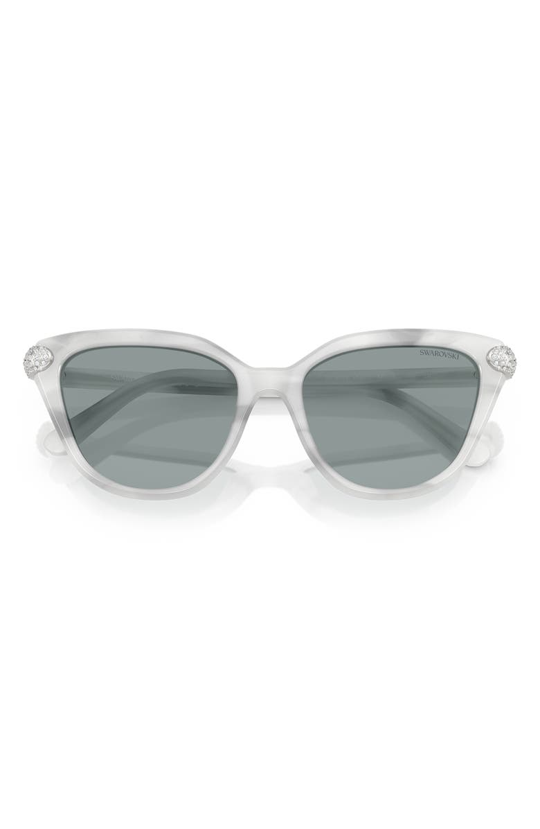 Swarovski 56mm Cat Eye Sunglasses, Alternate, color, White Havana/ Dark Grey