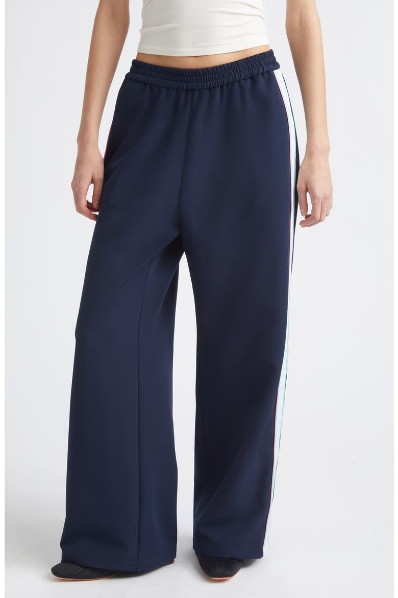 Broome Side Stripe Wide Leg Pants, Main, color, NAVY