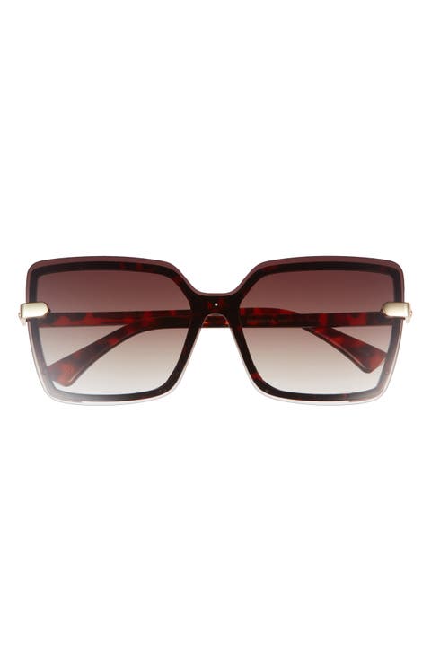141mm Gradient Rimless Square Sunglasses