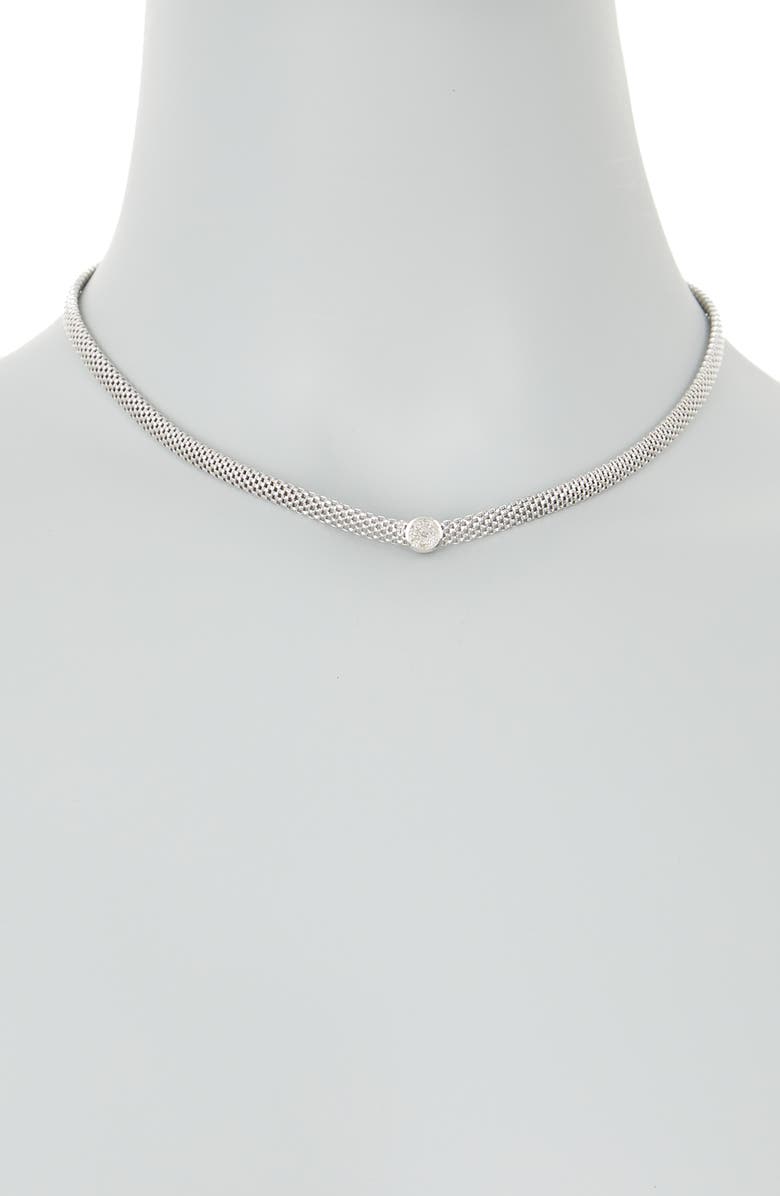 MESHMERISE 18K Rose Gold Plated Diamond Necklace - 0.06 ctw, Alternate, color, White Gold