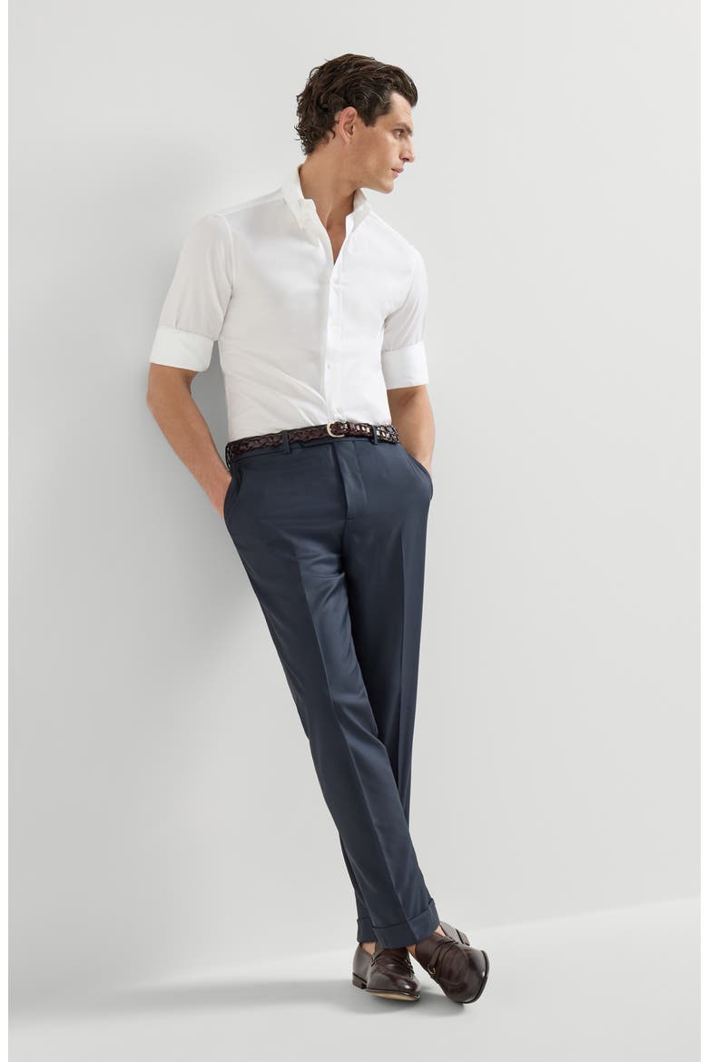 Virgin wool trousers, Alternate, color, Navy Blue