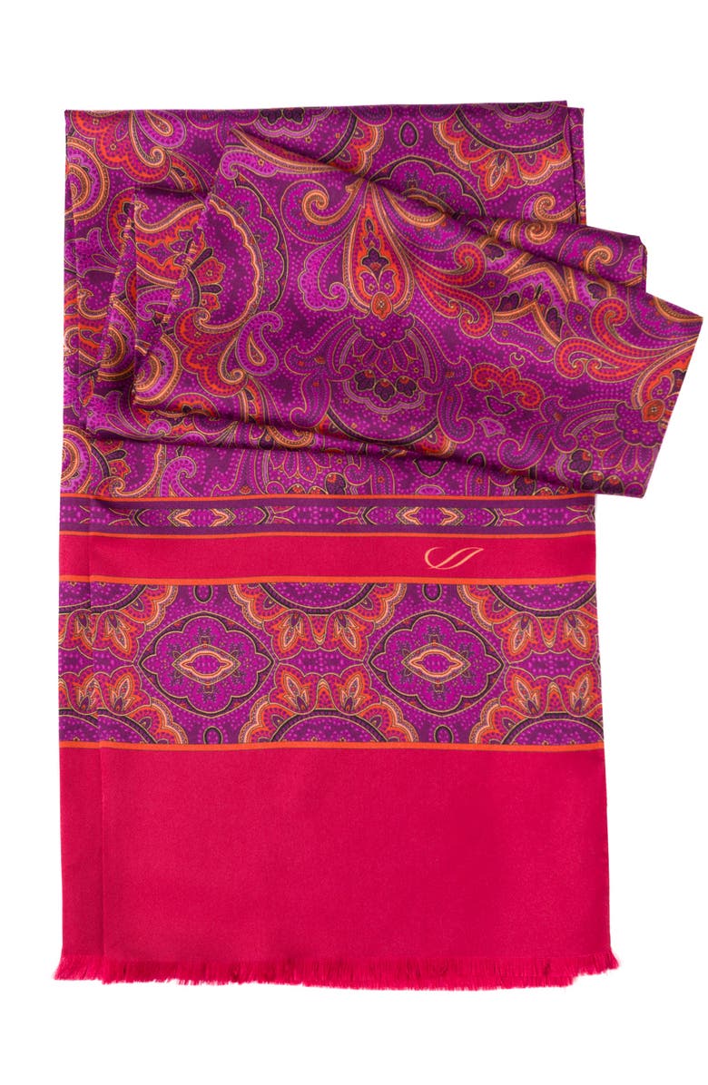 Elizabetta Ferrara - Silk Scarf for Men, Main, color, Magenta