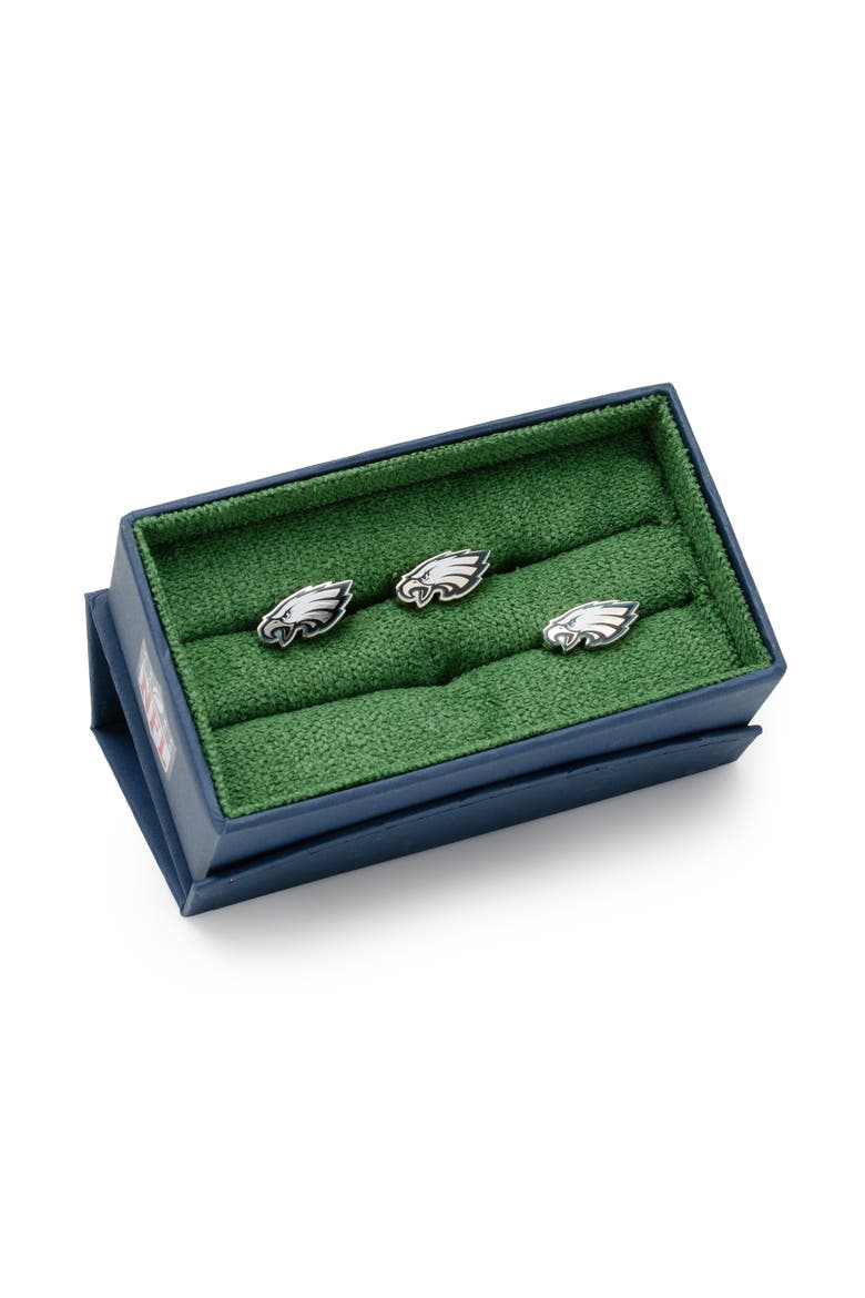 NFL Philadelphia Eagles Cuff Links & Lapel Pin Gift Set, Alternate, color, SILVER MULTI