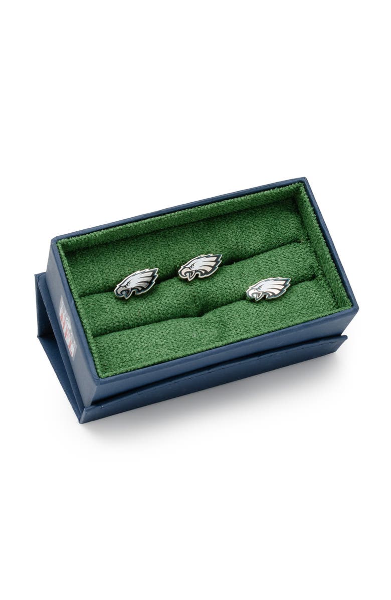Cufflinks, Inc. NFL Philadelphia Eagles Cuff Links & Lapel Pin Gift Set, Alternate, color, Silver Multi