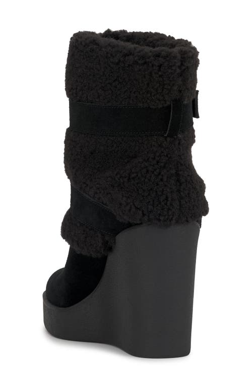 Jessica Simpson Meztyn Faux Shearling Wedge Boot In Gray