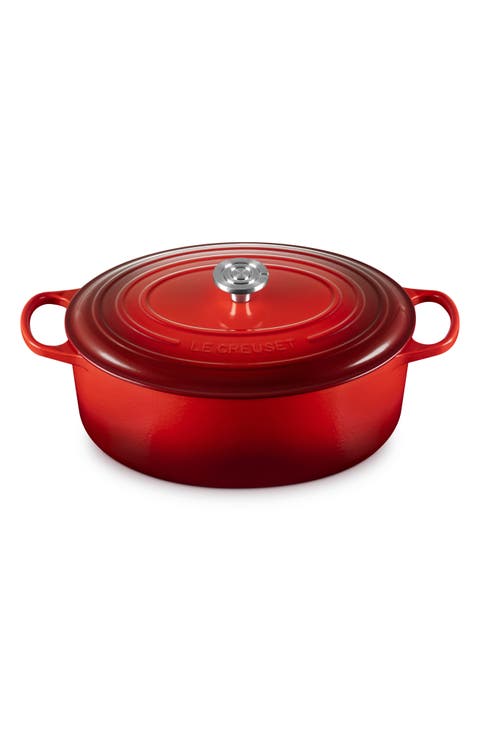 Oval Enameled Cast Iron Dutch Oven