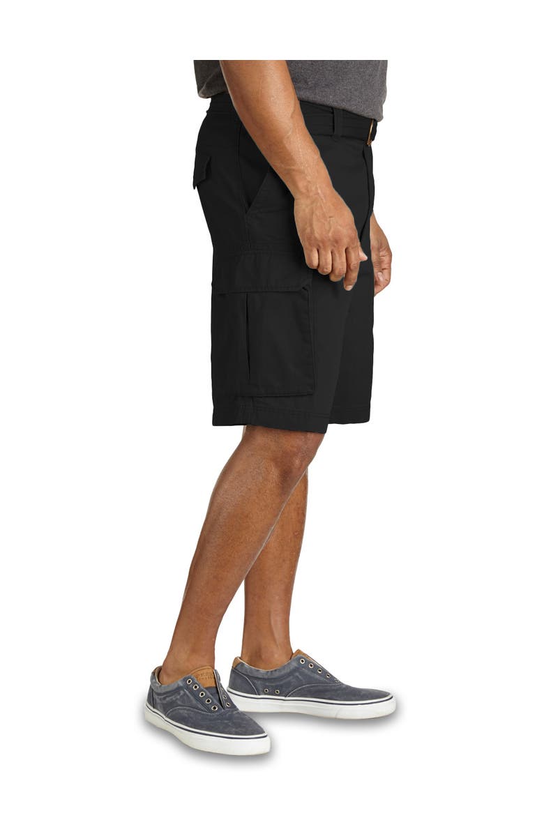 True Nation by DXL Big & Tall Relaxed-Fit Twill Cargo Shorts, Alternate, color, Black