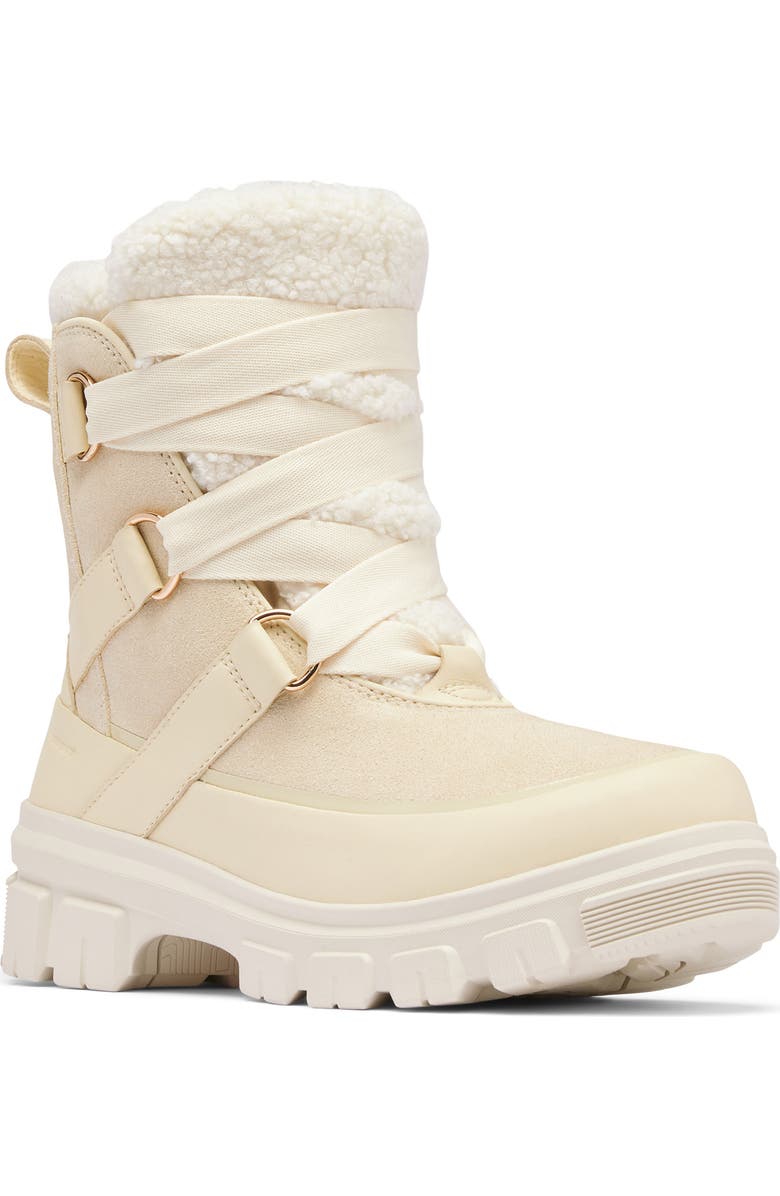 SOREL Tivoli V Faux Shearling Waterproof Boot, Main, color, Honey White/ Chalk
