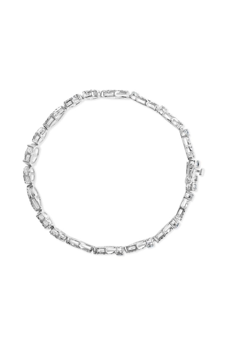 10K White Gold 3.00 Cttw Diamond Link Bracelet, Alternate, color, White Gold