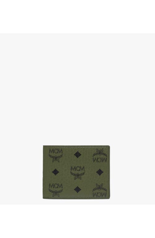 Mcm Aren Bifold Wallet W/ Card Case In Green