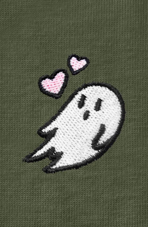 Dalix Heartly Ghost Tee In Military Green