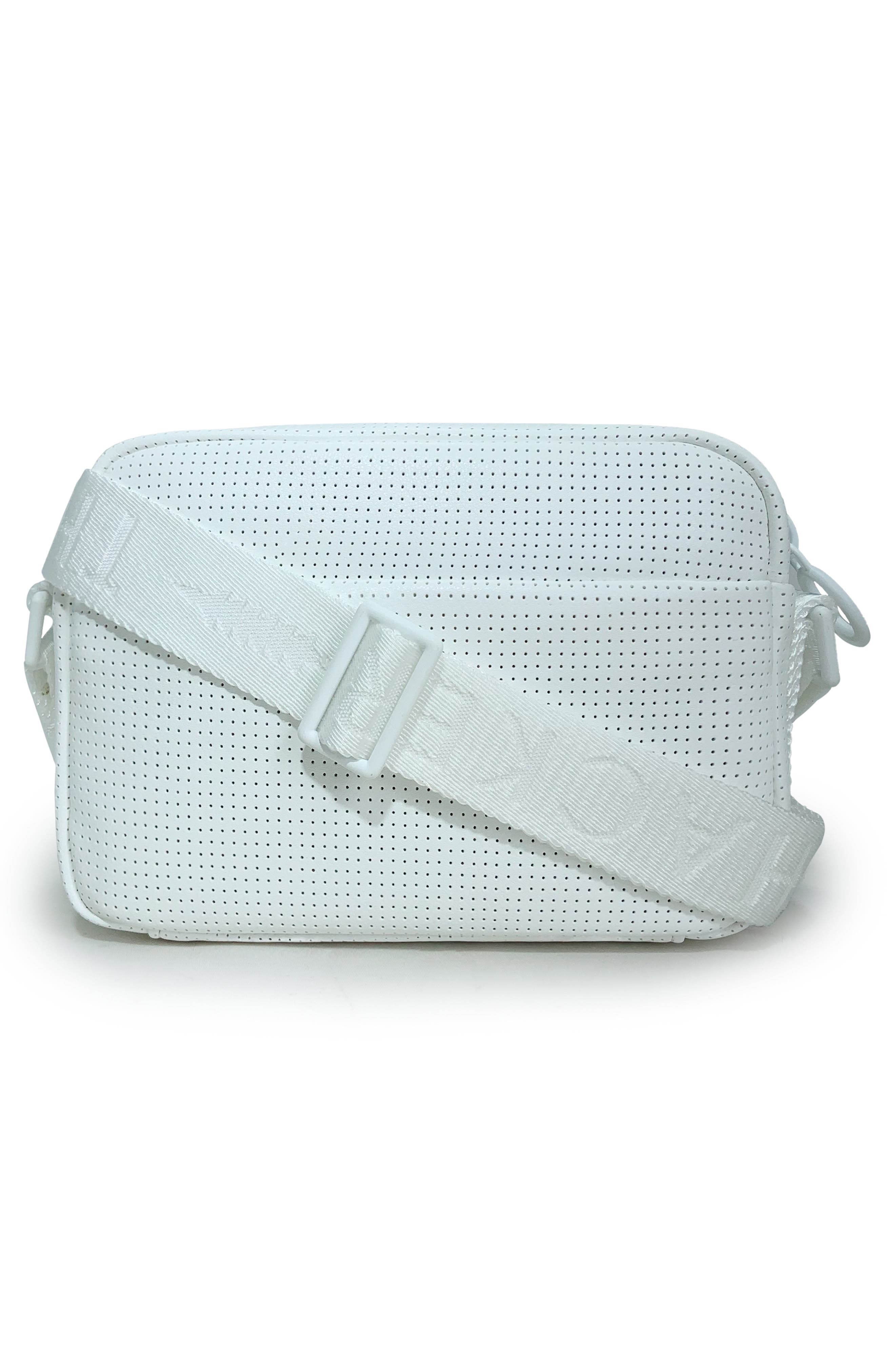 Thacker Ella Faux Leather Camera Bag, Alternate, color, White Perforation