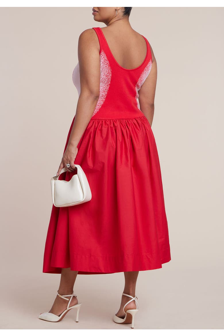 Flare Skirt Tank Dress, Alternate, color, OMBRE CURVE RED
