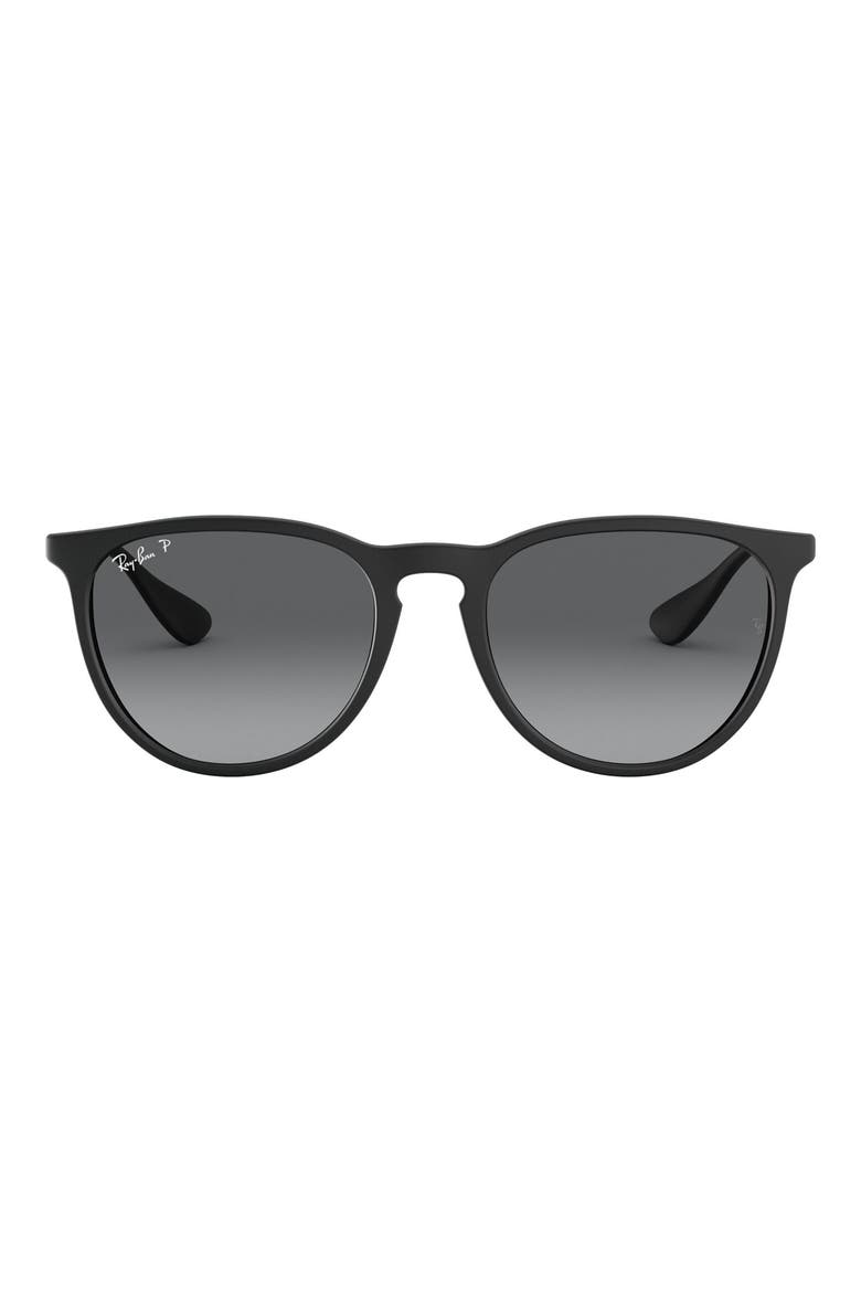 54mm Polarized Gradient Round Sunglasses, Main, color, BLACK