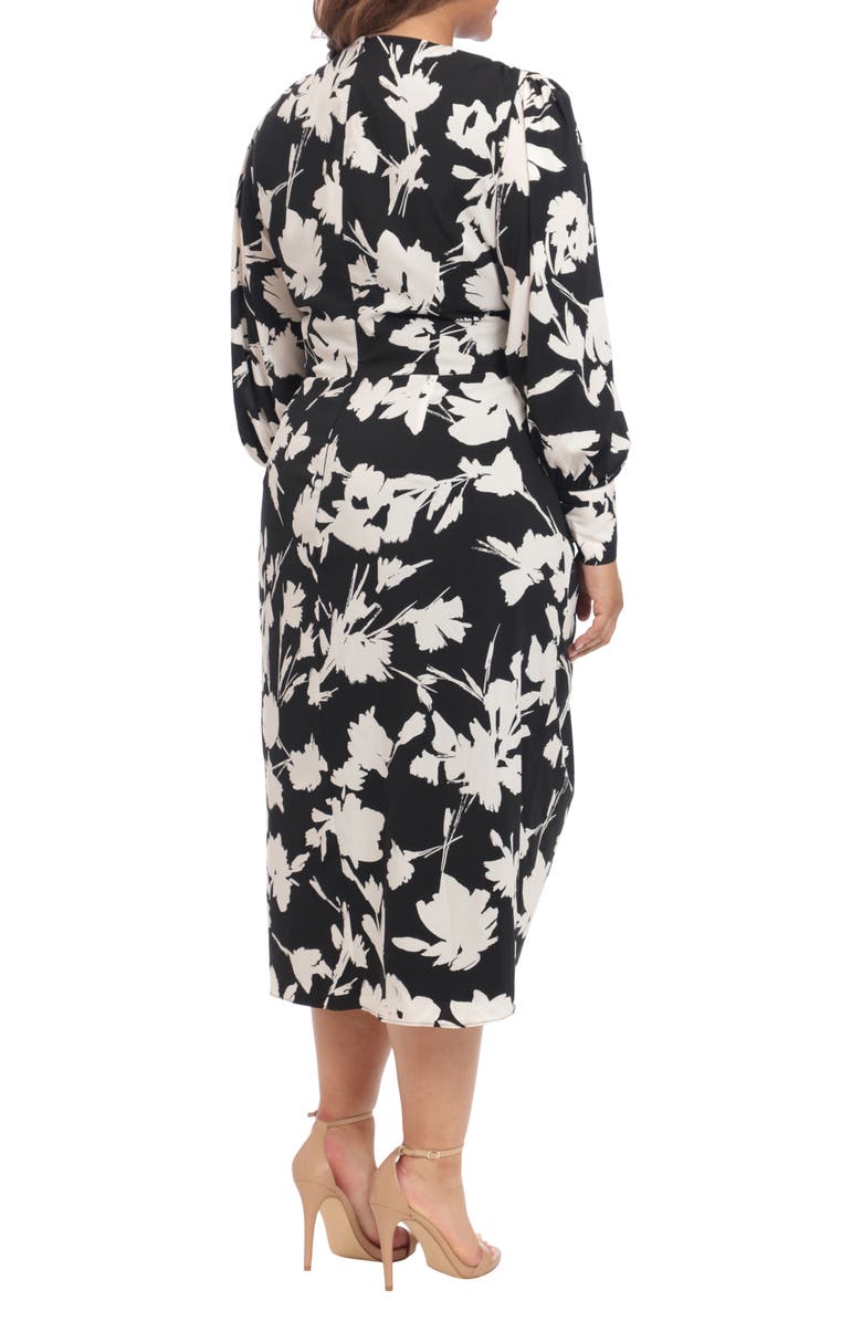 Maggy London Floral Long Sleeve Faux Wrap Dress, Alternate, color,