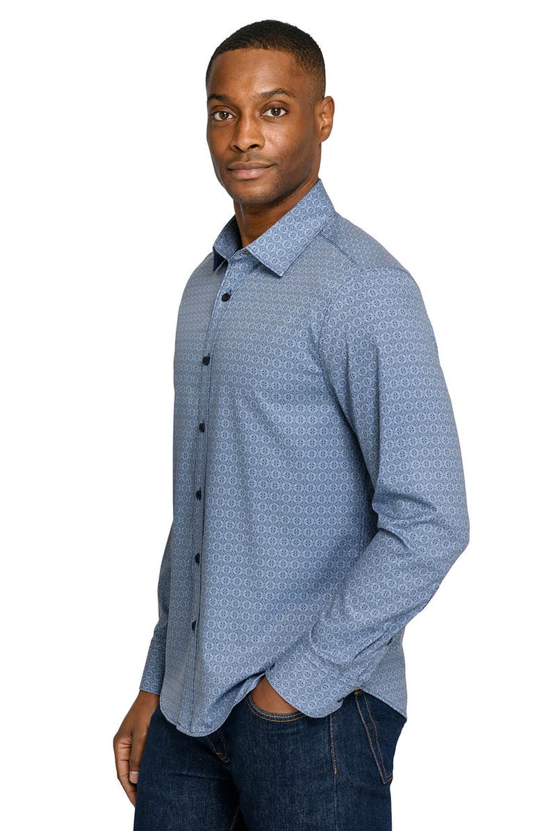 Brooklyn Brigade Marcy Mosaic Long Sleeve Performance Shirt, Alternate, color, Navy/Blue