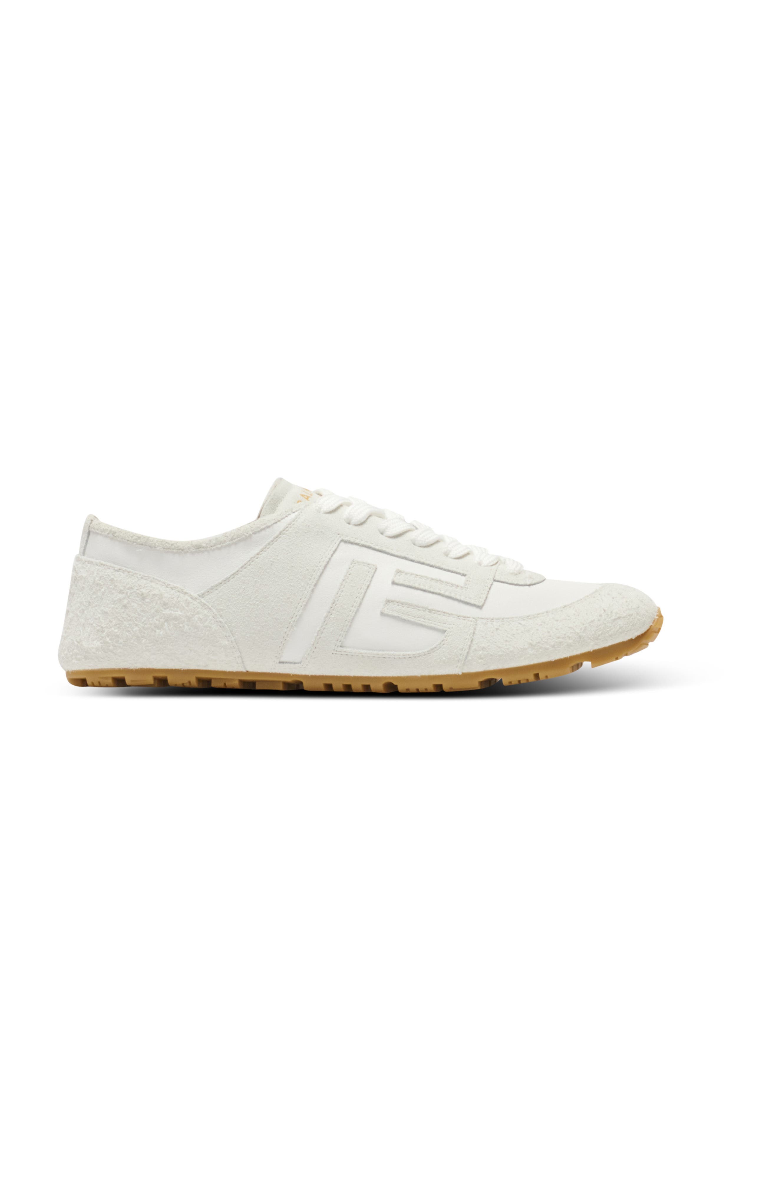 Balmain Racer 45 trainers in lambskin and suede, Alternate, color, White