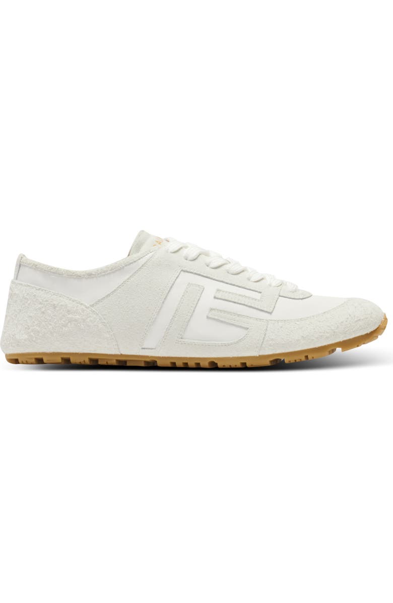 Balmain Racer 45 trainers in lambskin and suede, Alternate, color, White
