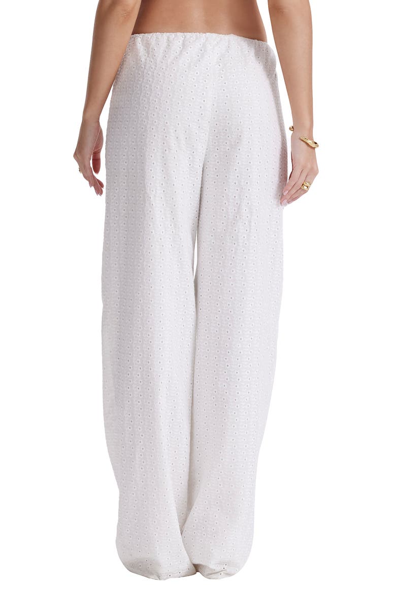 Frankie Broderie Anglaise Drawstring Pants, Alternate, color, IVORY