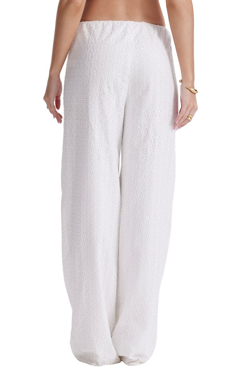 HOUSE OF CB Frankie Broderie Anglaise Drawstring Pants, Alternate, color, Ivory
