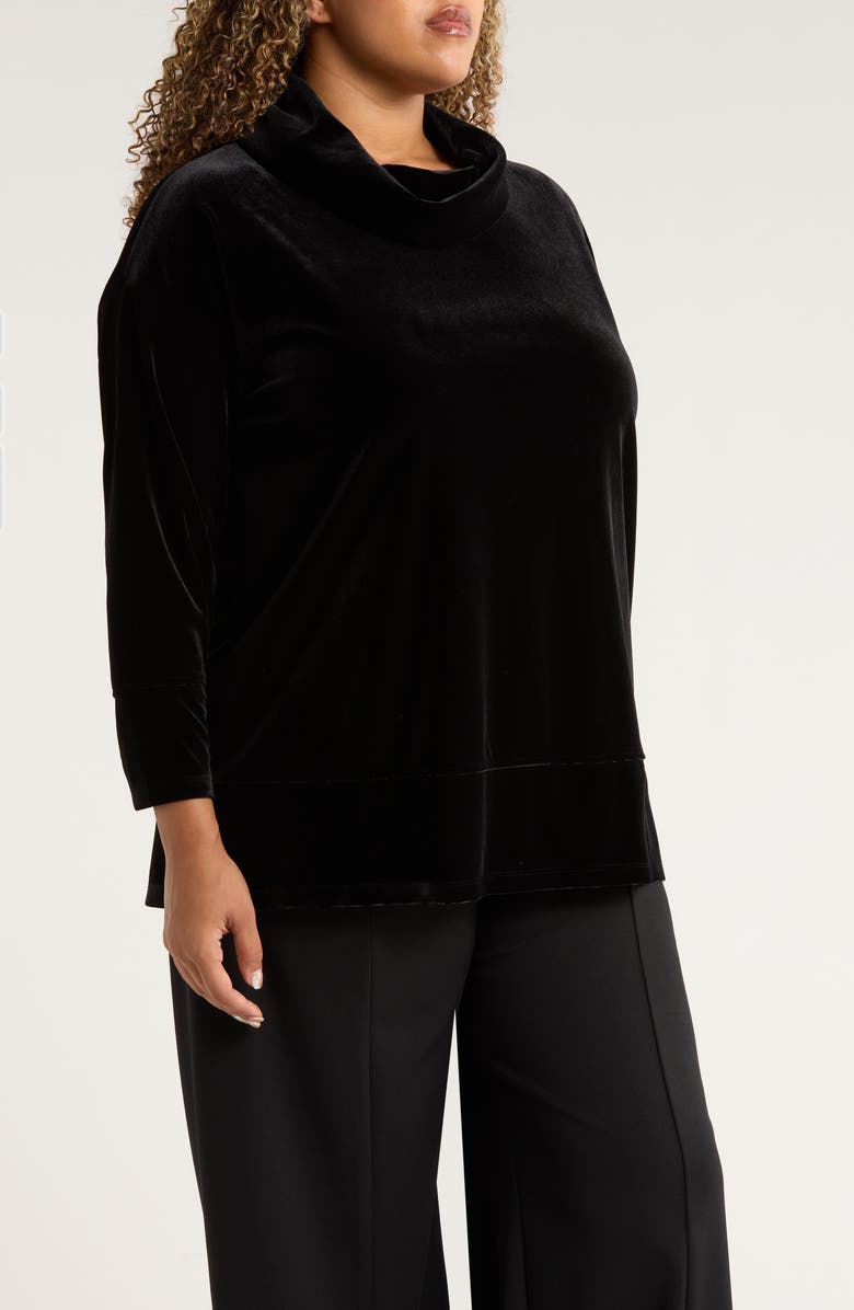 Jones New York Cowl Neck Velour Top, Alternate, color, 