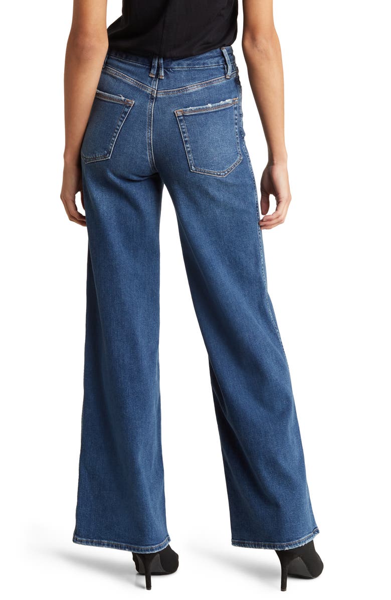 Good American Good Skate Wide Leg Jeans, Alternate, color, 