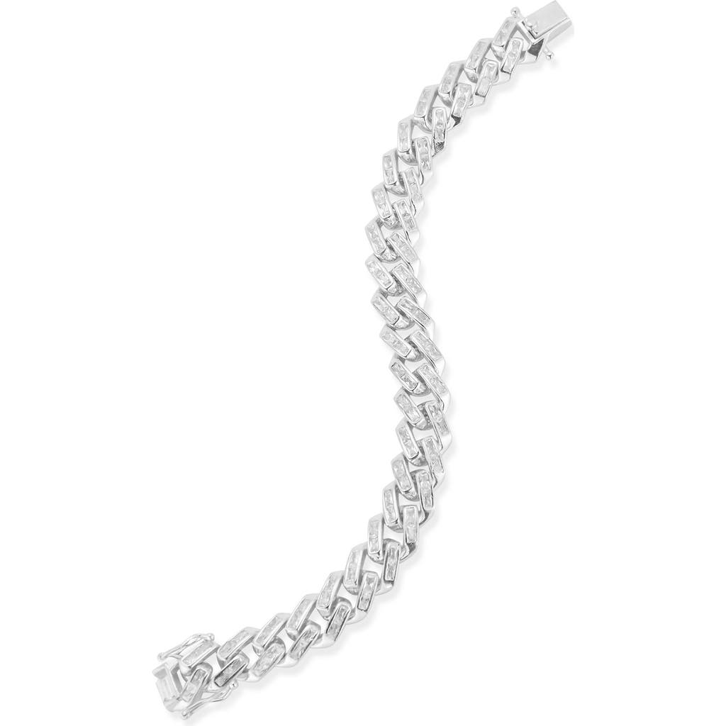 Sphera Milano Cubic Zirconia Curb Chain Bracelet In Silver