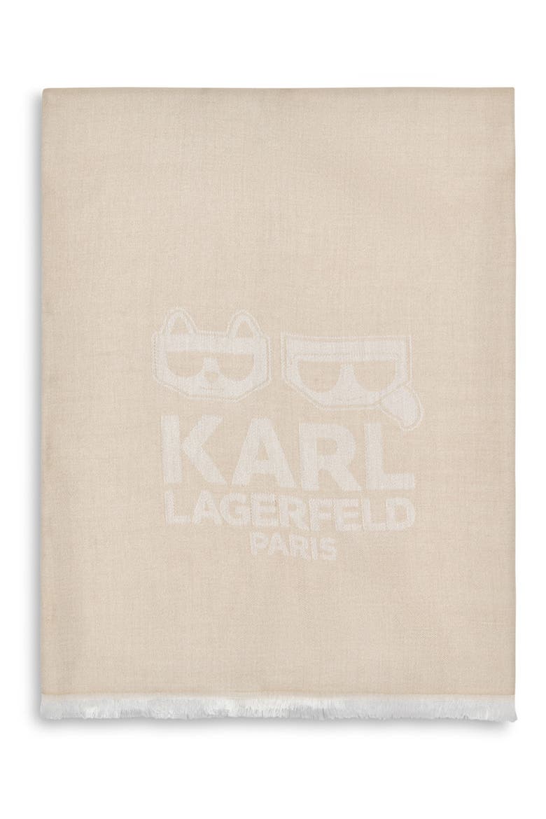 Karl Choupette Pashmina Scarf, Alternate, color, LATTE
