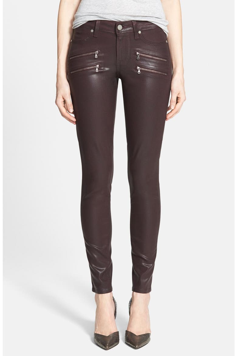 Denim 'Edgemont' Coated Skinny Jeans, Main, color, DARK MAUVE PINK