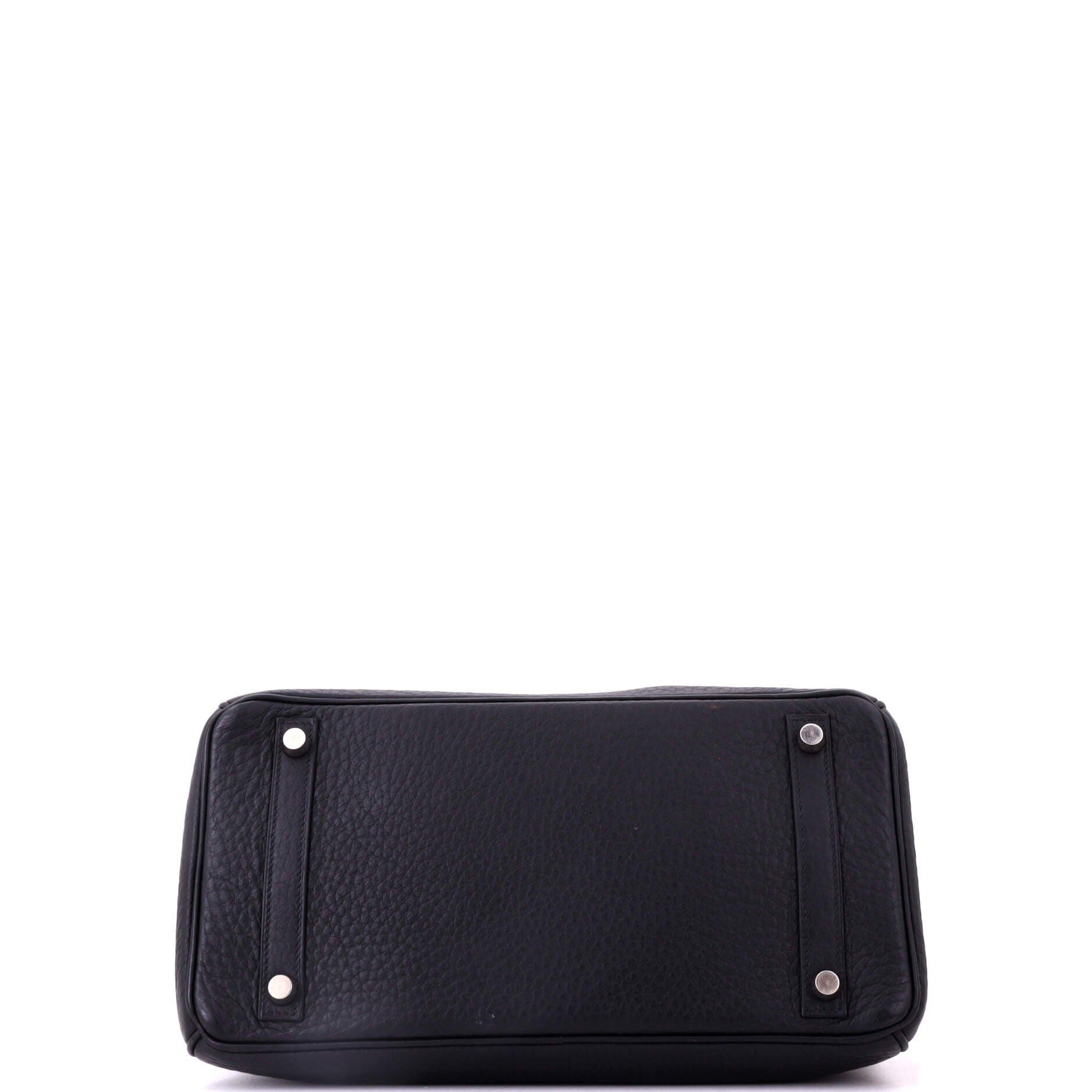 Pre-Owned Hermes Birkin Handbag Black Clemence with Palladium Hardware 30, Alternate, color, Noir