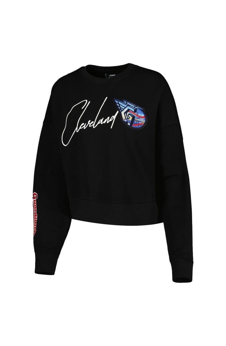 PRO STANDARD Women's Pro Standard Black Cleveland Guardians City Scape Pullover Sweatshirt, Alternate, color, Black