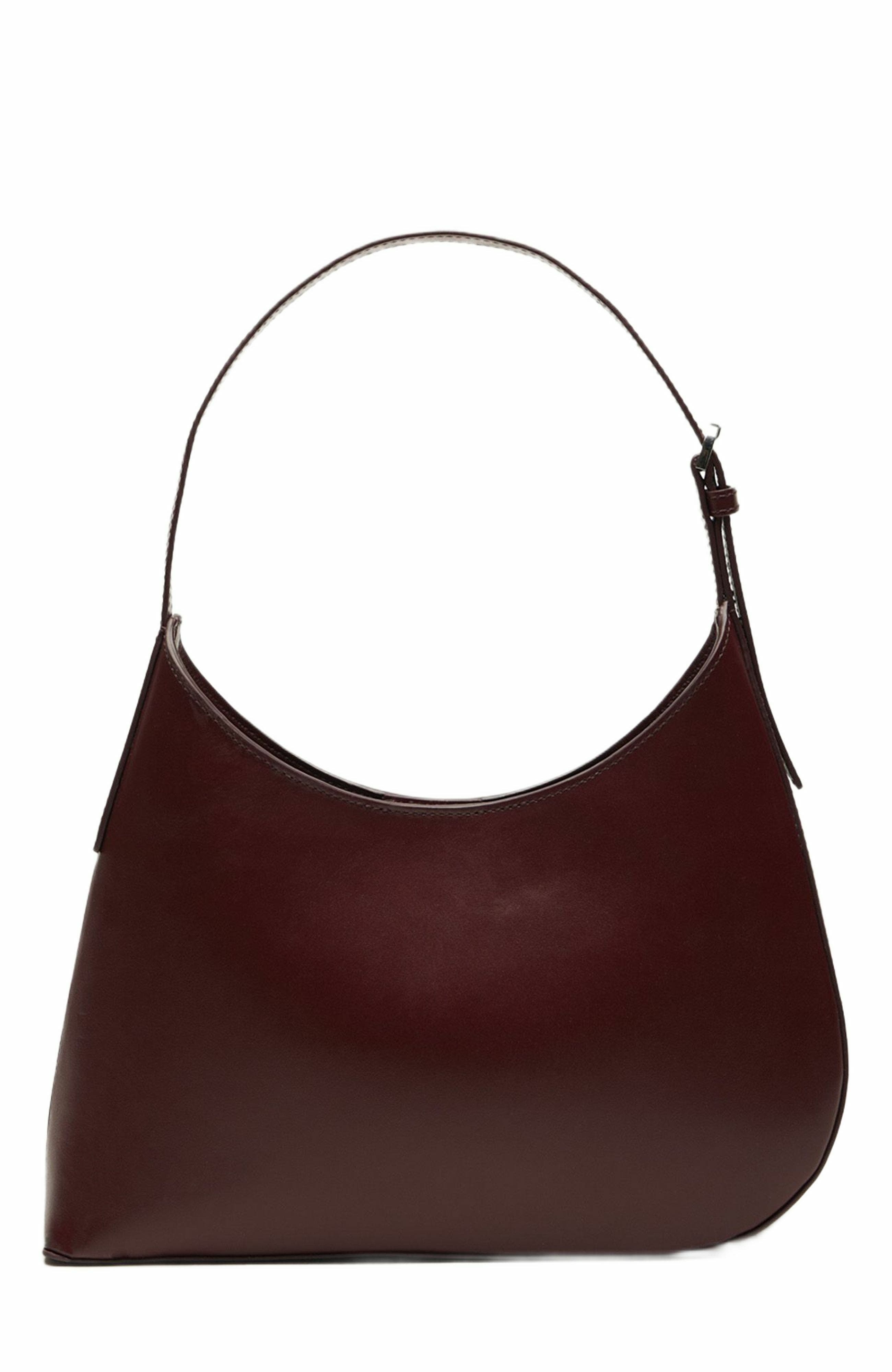 Arch Smooth Leather Shoulder Bag, Alternate, color, Dark Cherry