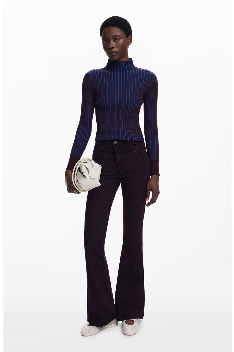 Flare Jeans, Alternate, color, BURGUNDY