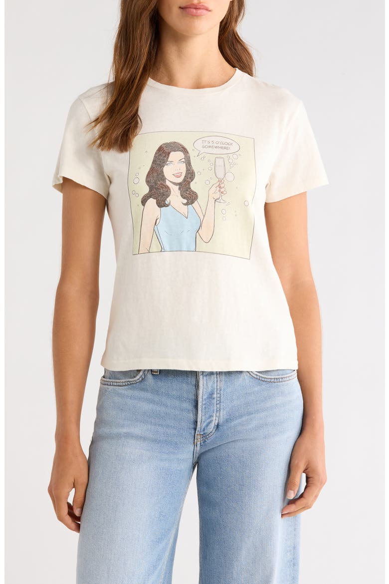 5 O'Clock Graphic T-Shirt, Main, color, VINTAGE WHITE
