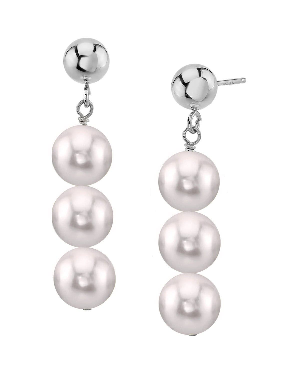 The Pearl Source Japanese Akoya Pearl Celeste Earrings In Gold