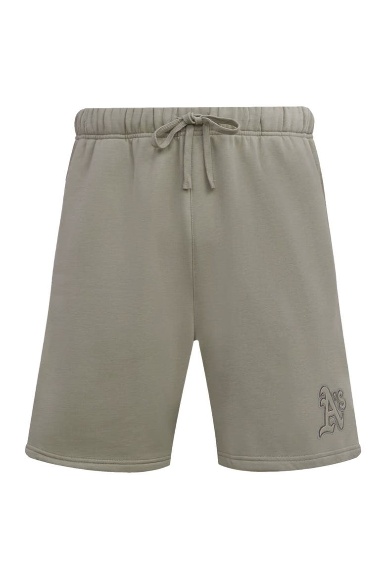 Men's Pro Standard Pewter Oakland Athletics Neutral Fleece Shorts, Alternate, color, Pewter