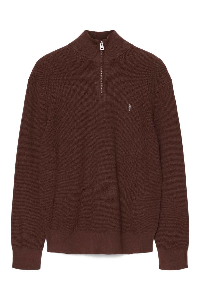 Wool Blend Quarter Zip Sweater, Alternate, color, HOT CHOC BROWN