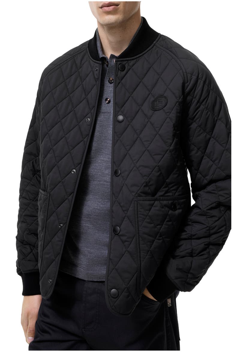 Quilted Nylon Jacket, Main, color, Black