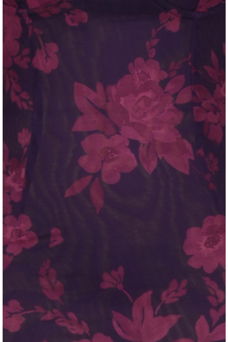 Aiza Floral Underwire Cocktail Dress, Alternate, color, DARK PURPLE