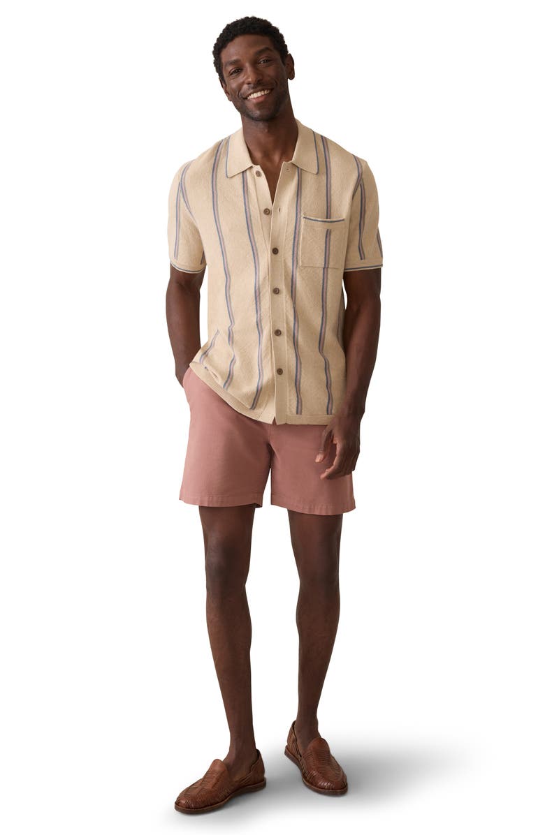 Faherty Stripe Short Sleeve Cardigan, Alternate, color, Summit Creek Stripe