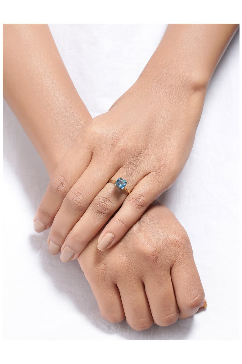 Square Cut London Blue Topaz Ring, Alternate, color, BLUE