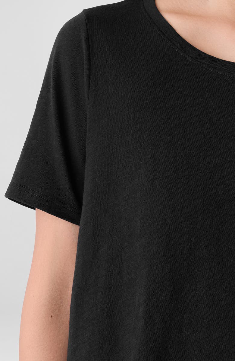 Eileen Fisher Crewneck Pocket Organic Cotton T-Shirt, Alternate, color, Black