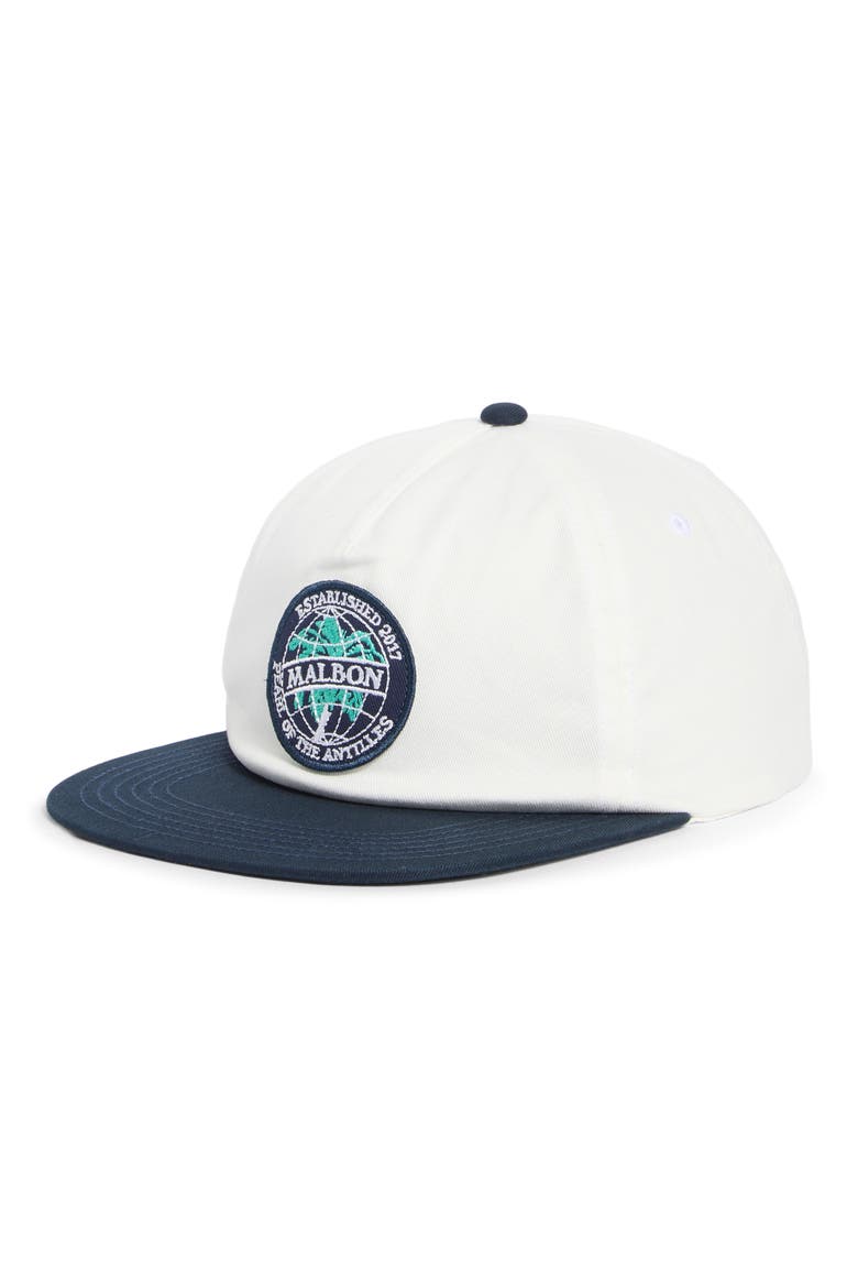 Palmera Patch Snapback Baseball Cap, Main, color, WHITE