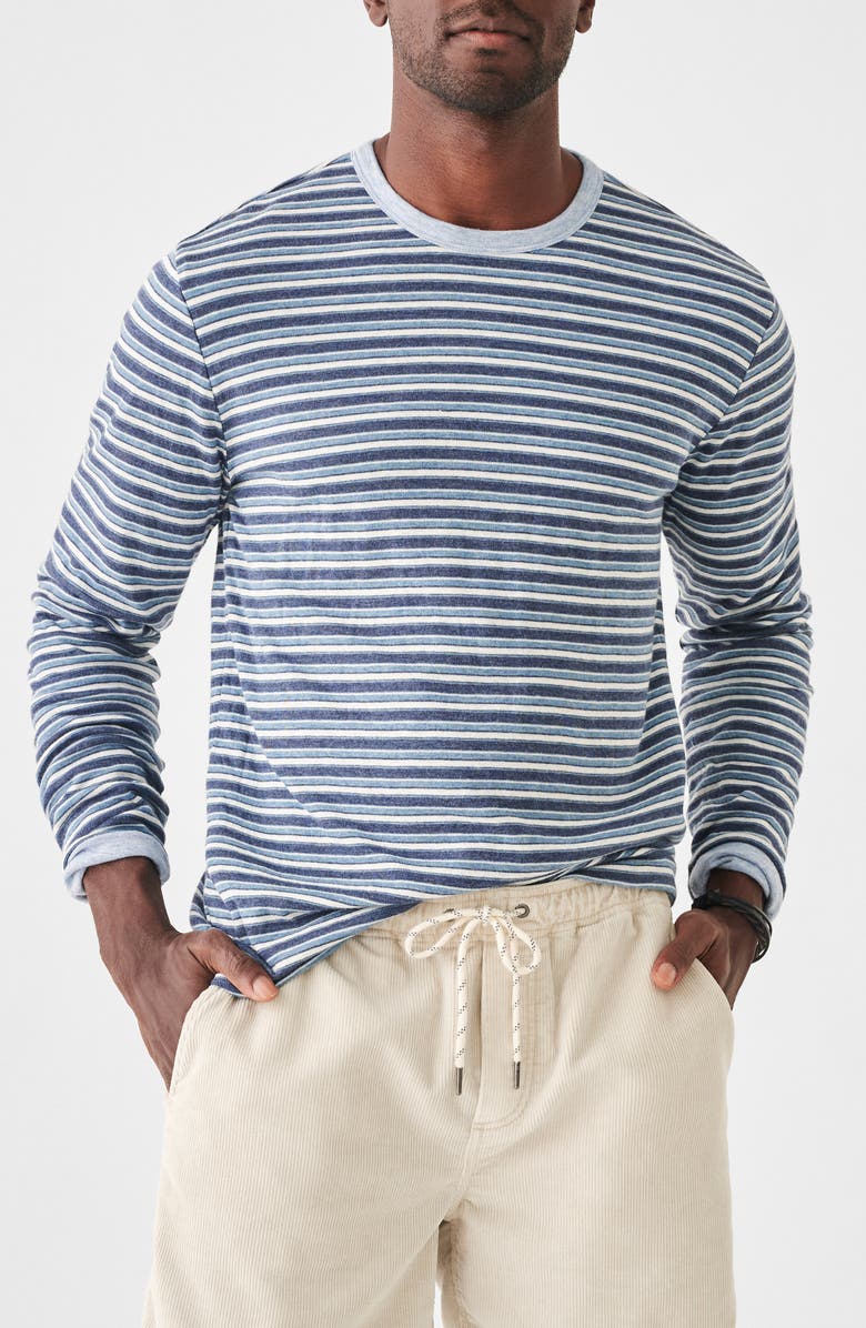 Faherty Cloud Reversible Pima Cotton Blend Crewneck Pullover, Main, color, 