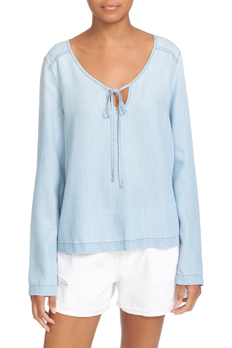 Chambray Blouse, Main, color, ROWAN