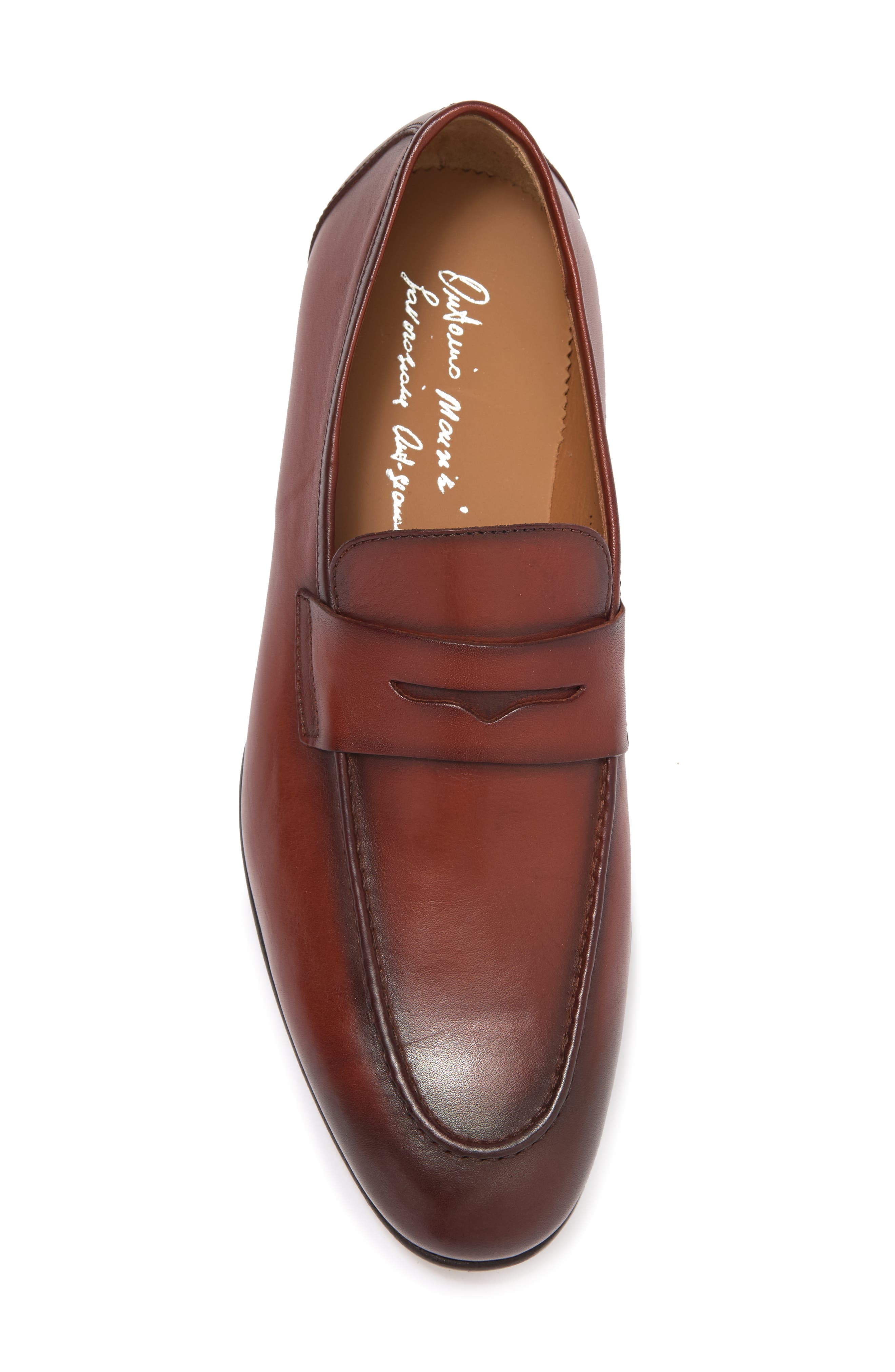 ANTONIO MAURIZI Leather Penny Loafer, Alternate, color, 