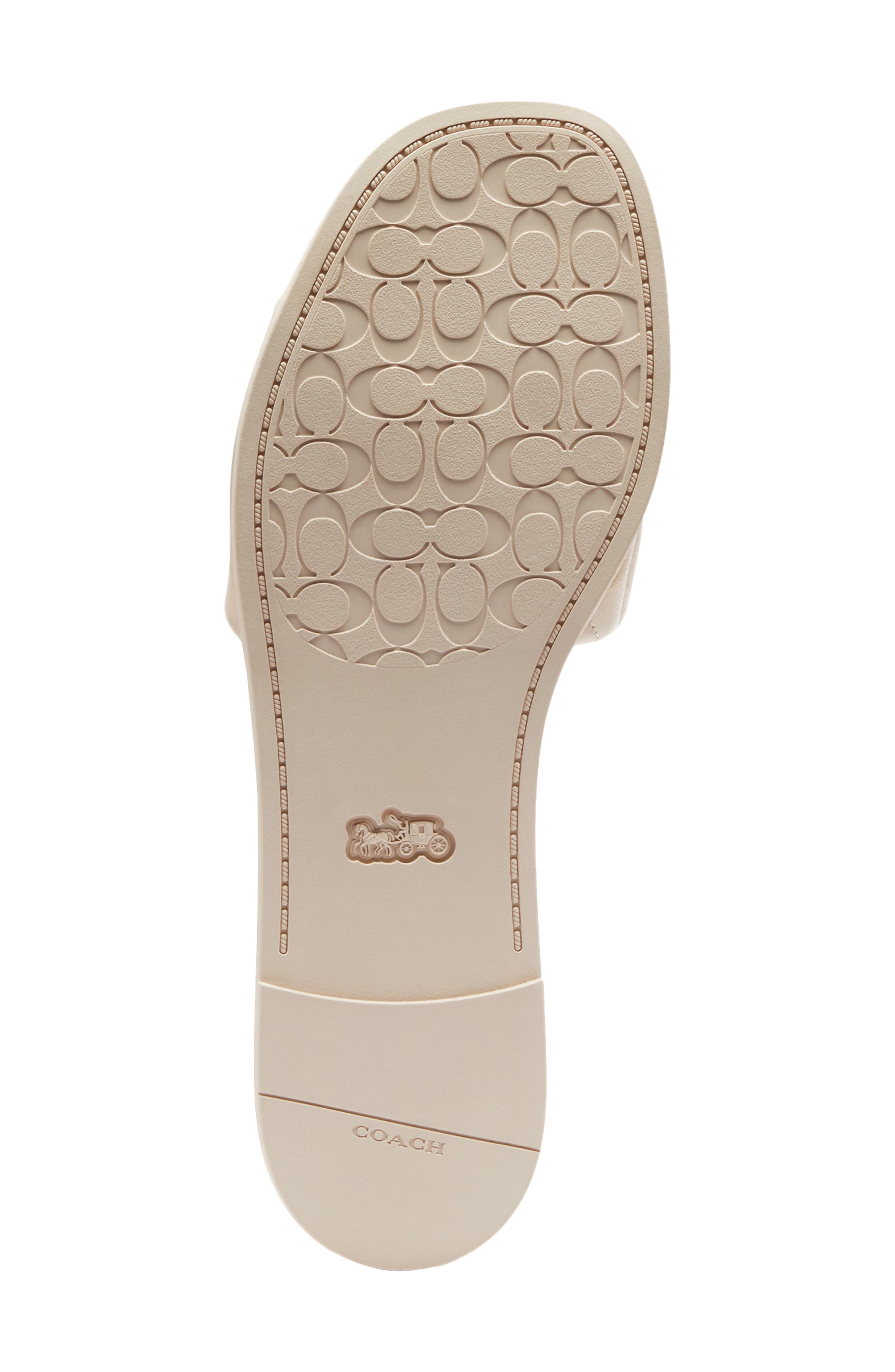 Quilted Flat Slide Sandal, Alternate, color, CHALK/ CHALK