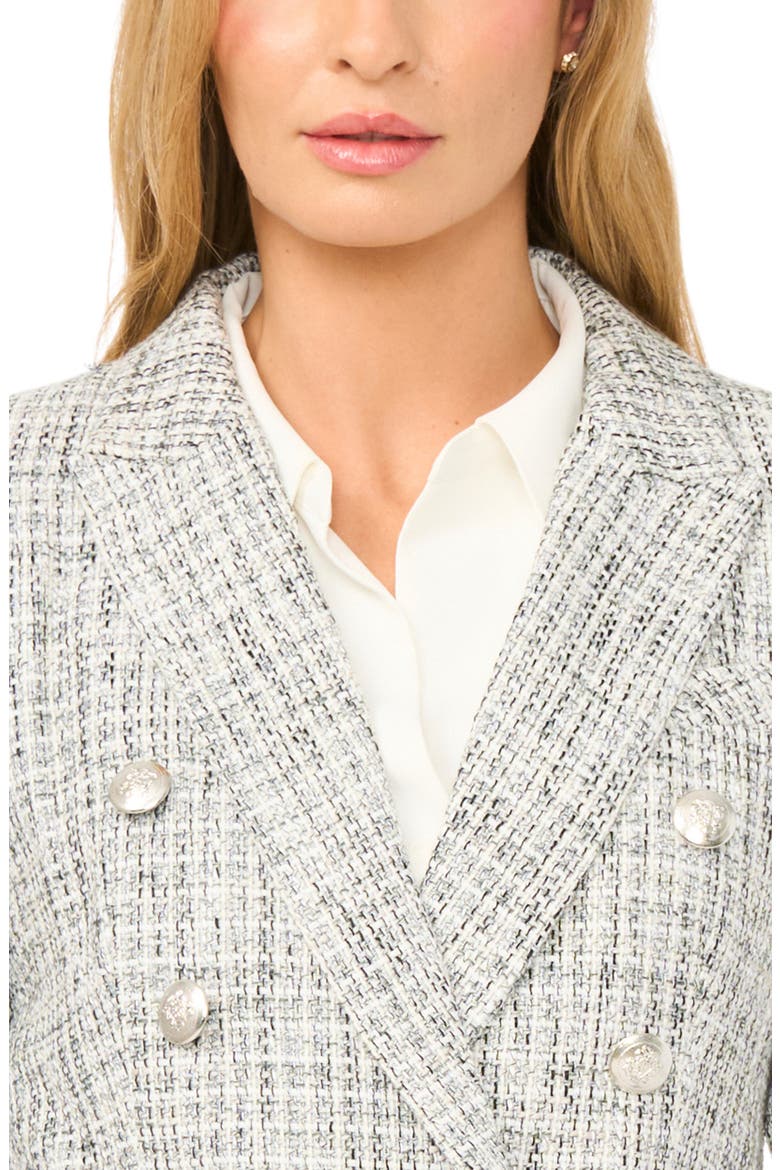 Double Breasted Tweed Blazer, Alternate, color, SILVER BIRCH