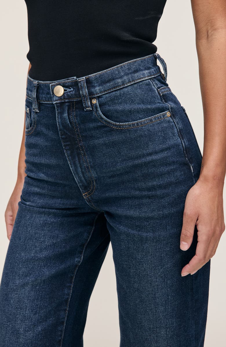 DL1961 Karmine Refined Wide Leg SculptSystem High Waist Jeans, Alternate, color, Dark Sea